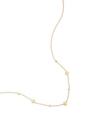 Ketting met klavertjes en ronde zirkonia steentjes