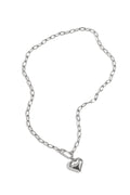 Necklace hanging heart with front closure