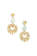 Heart earrings with statement bead