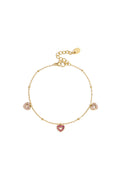 Bracelet with pink stones in hearts