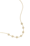 Elegante ketting met zirkonia belegde bloemen
