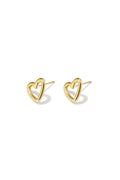 Roestvrijstalen oorknopjes met hartjesmotief, eenvoudige dagelijkse sieraden uit de Simple Series voor dames.