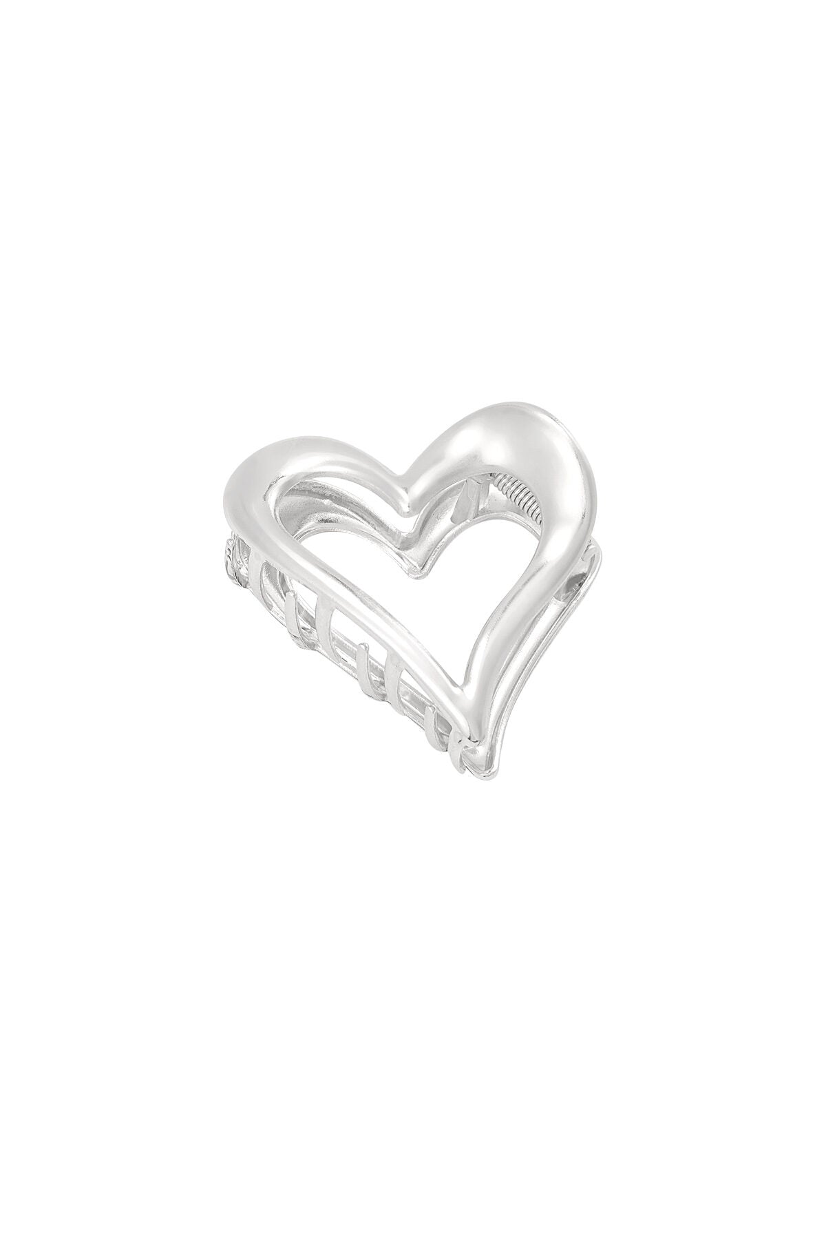 Silver color heart hair clip