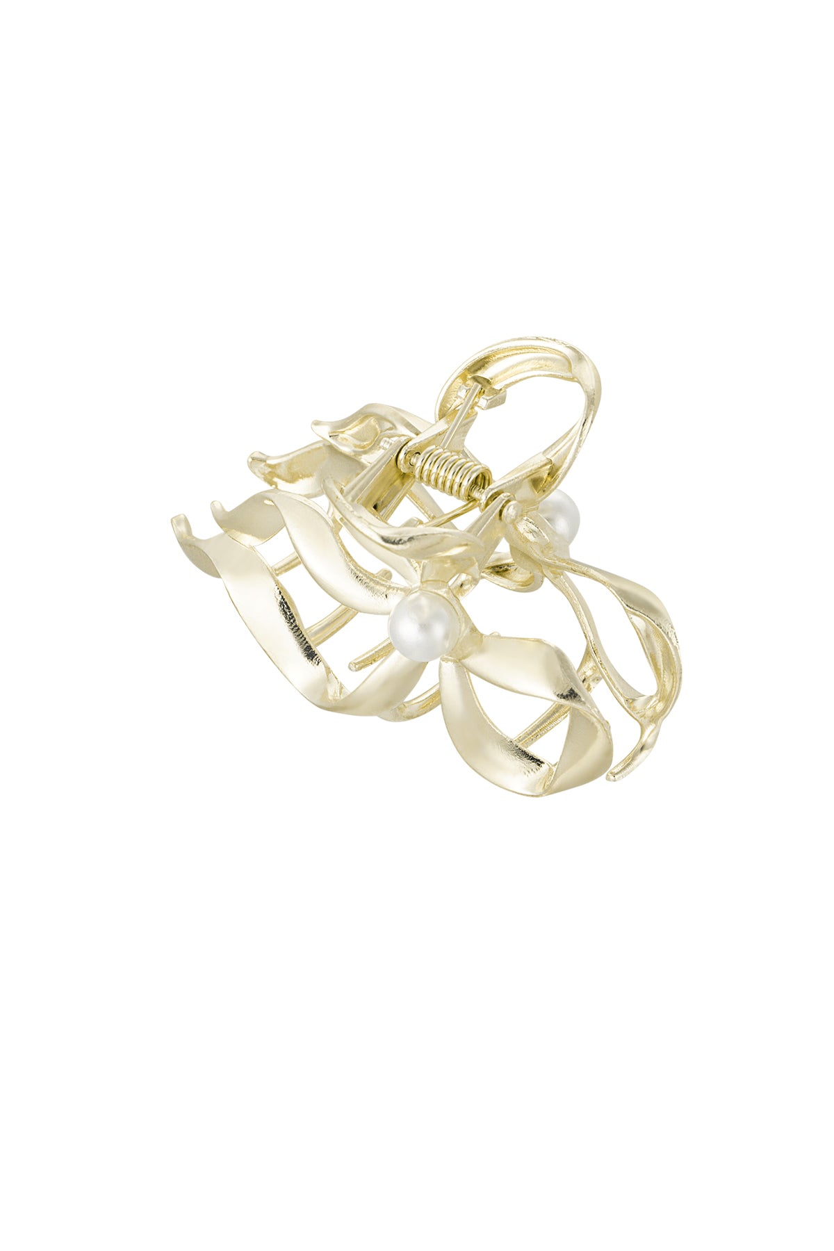 bow with pearl hair clip