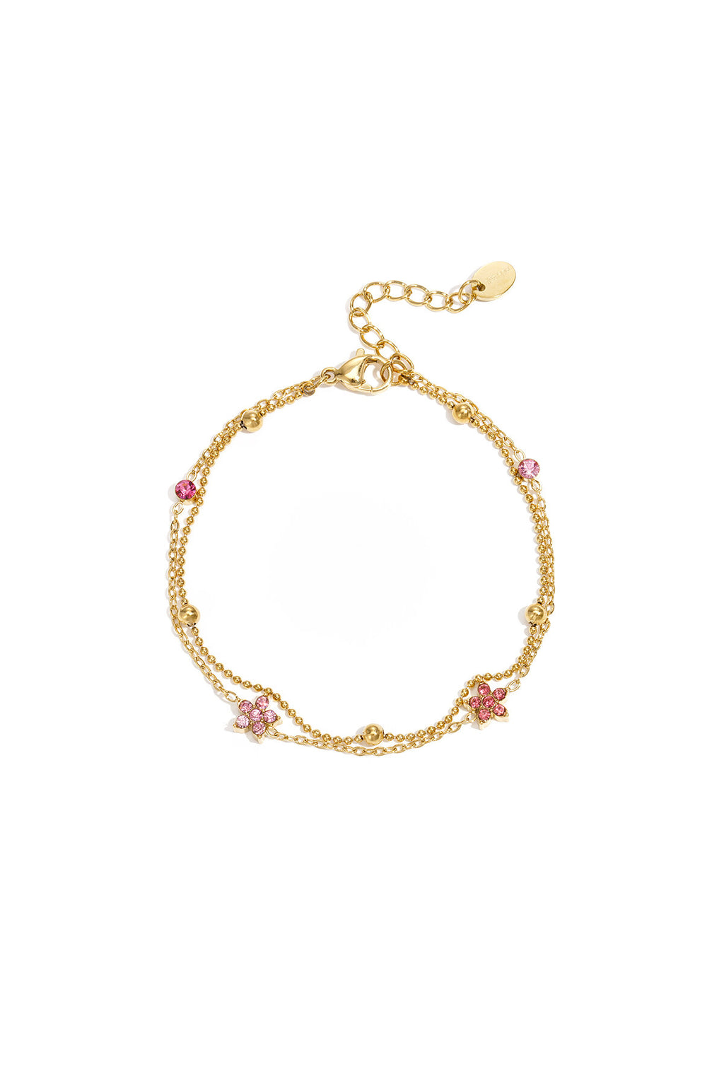Bracelet with colored stones and flowers