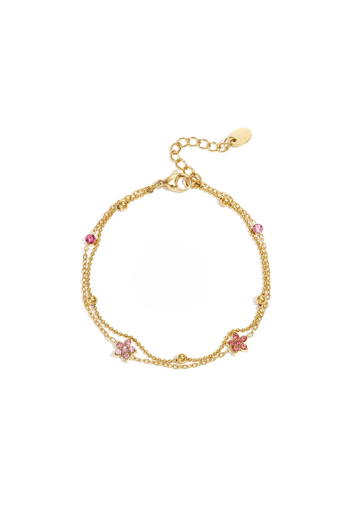 Bracelet with colored stones and flowers