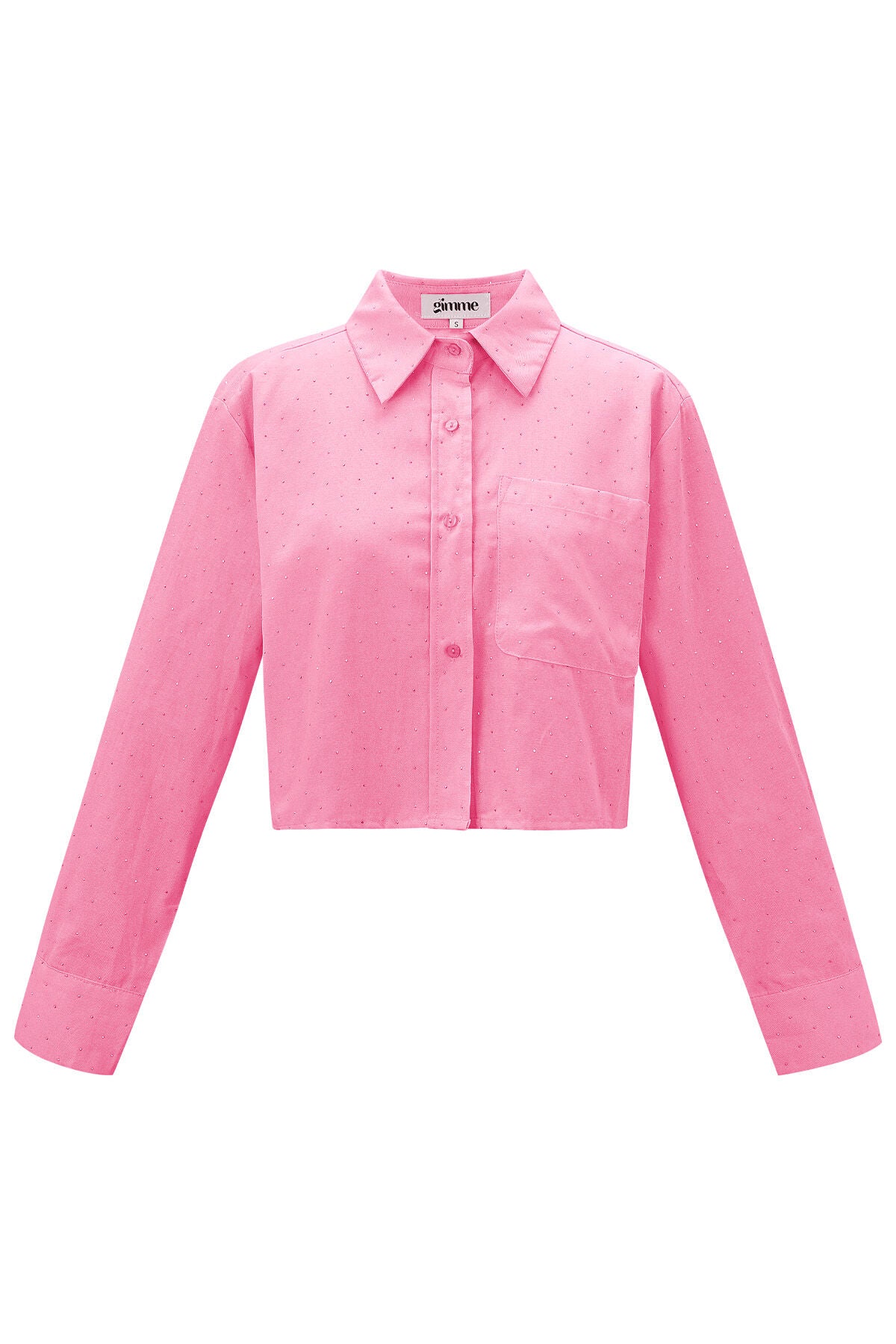 Cotton Women's Cropped Blouse Classic Button-Down