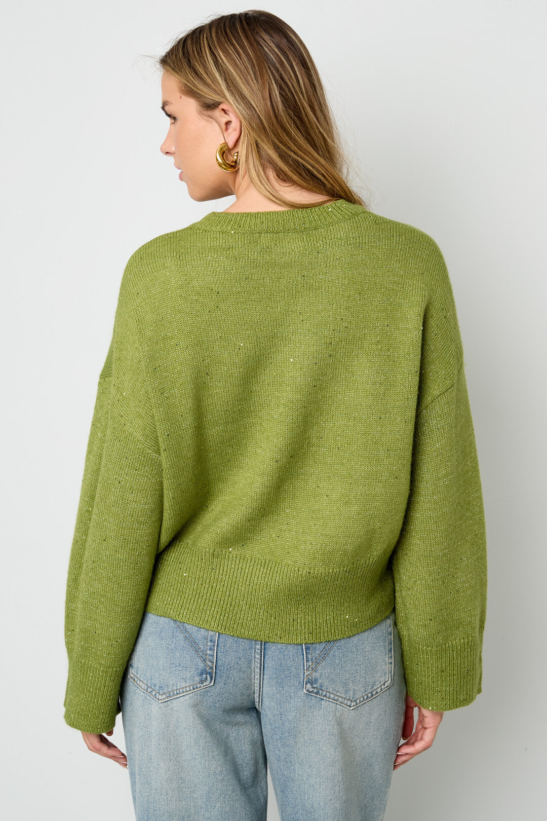Knitted Polyester Fiber Women's Knit Sweaters Casual Solid Color Fall/Winter