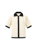 Knitted Polyester Fiber Women's Knit Cardigan Casual Color Clash