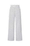 Woven Polyester Fiber Women's Straight Pants Elegant Polka Dots