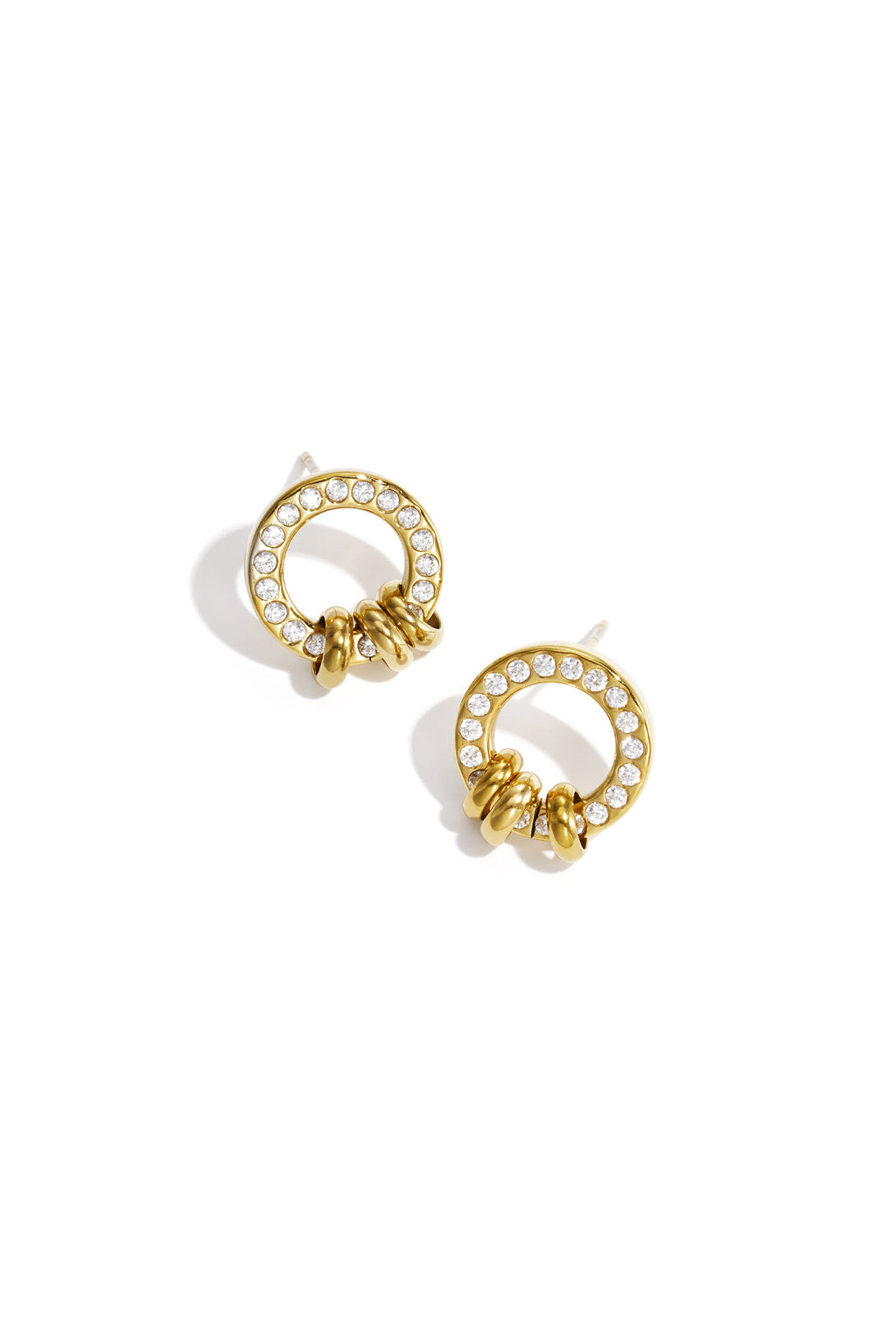 Stud earrings with elegant rings