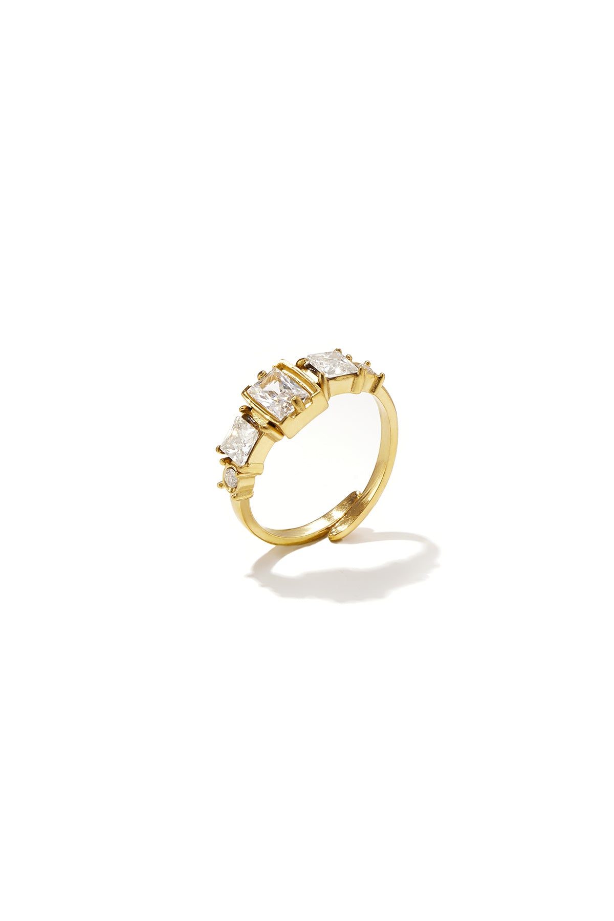 Minimalistische ringen van roestvrij staal met geometrische vormen, eenvoudige, alledaagse serie voor dames.