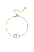 Armband met steentjes in ovale charm
