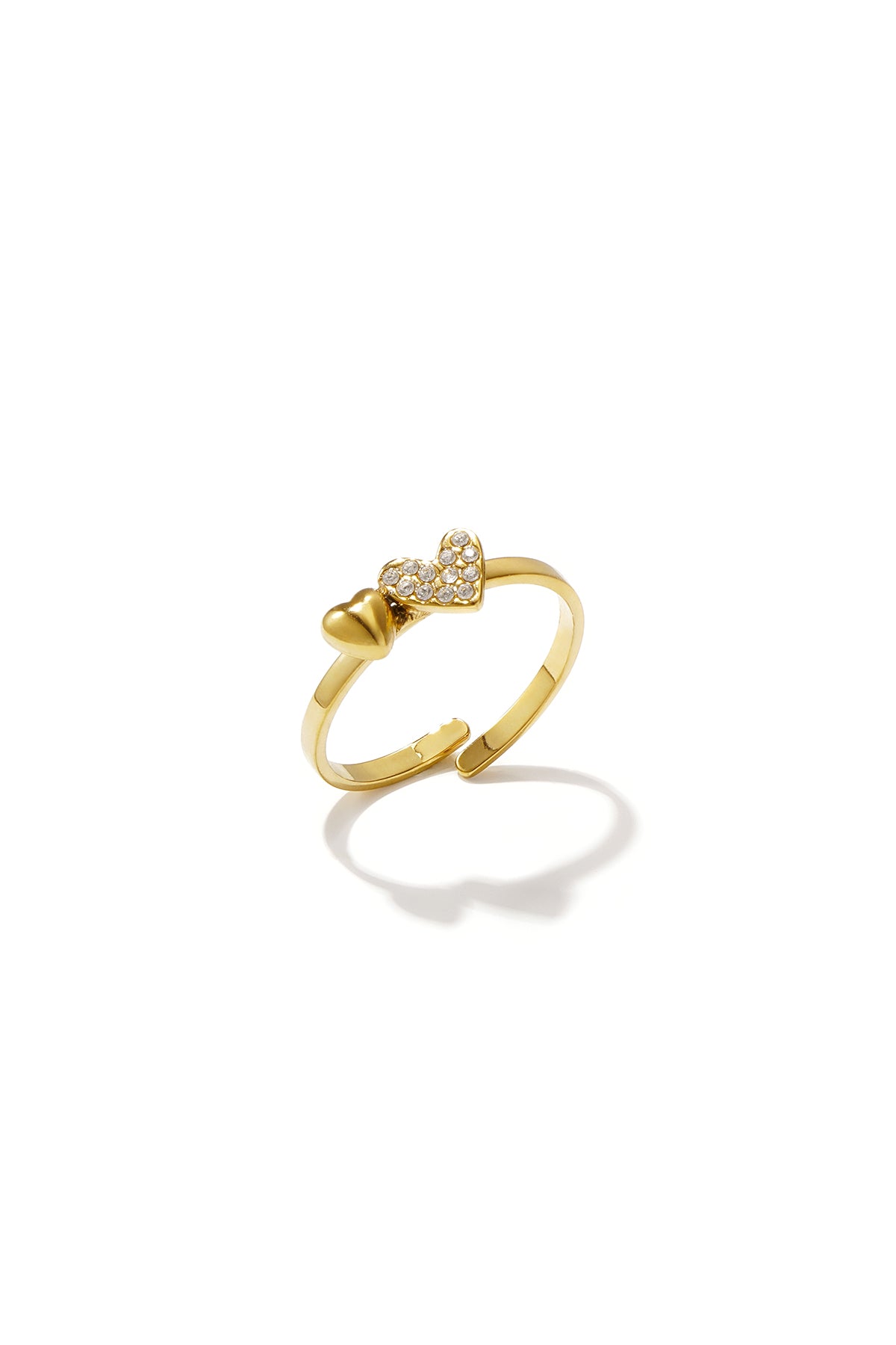 Minimalistische ring met kleine hartjes