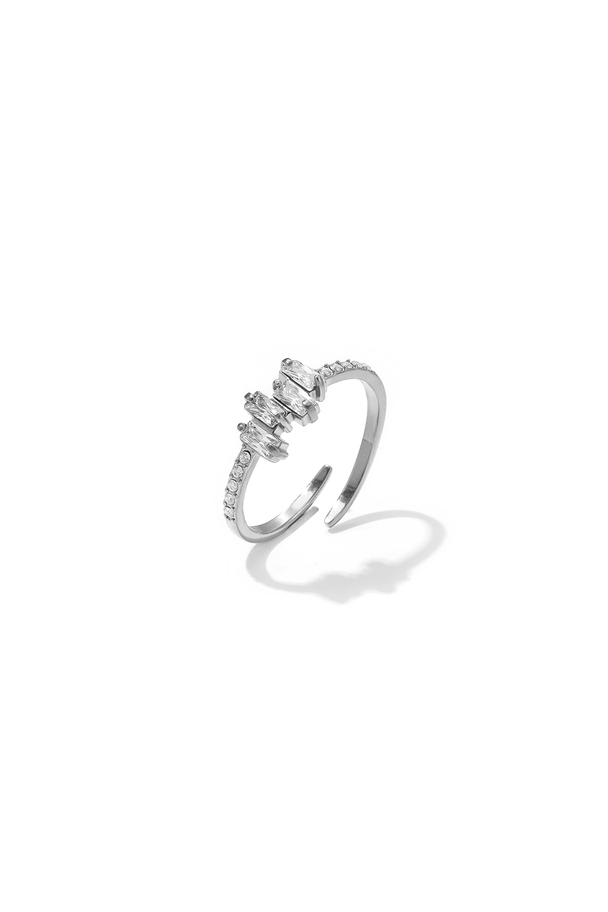 Minimalistische ringen van roestvrij staal met geometrische vormen, eenvoudige, alledaagse serie voor dames.