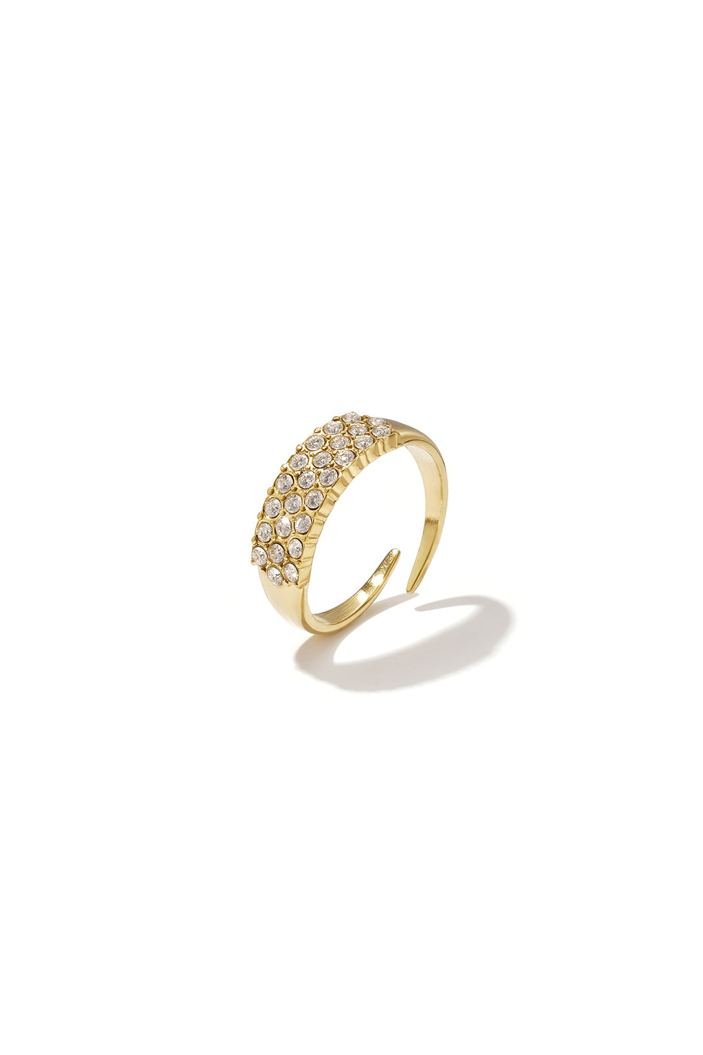 Verstelbare statement ring met strass