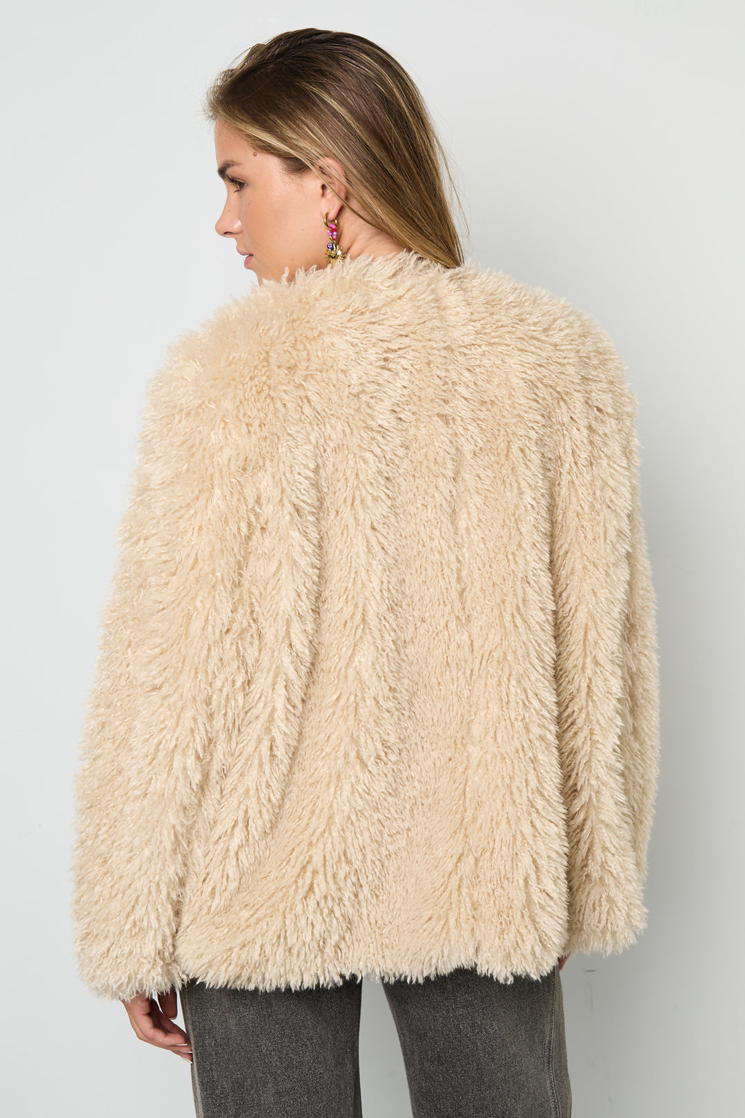 Geweven Polyestervezel Vrouwen Jas Elegant Solide Kleur Herfst/Winter
