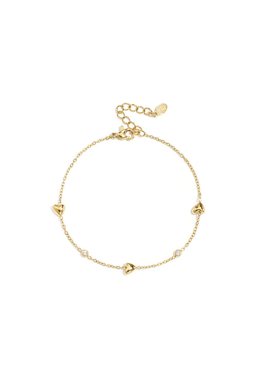 Armband met gevulde hartjes