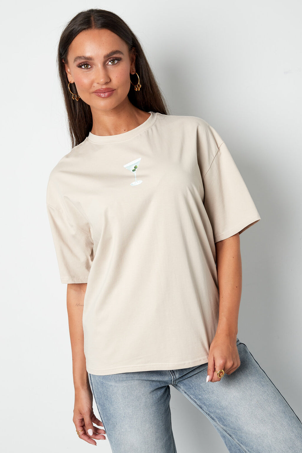 Cotton Knitted Women's T-shirt Casual Letters