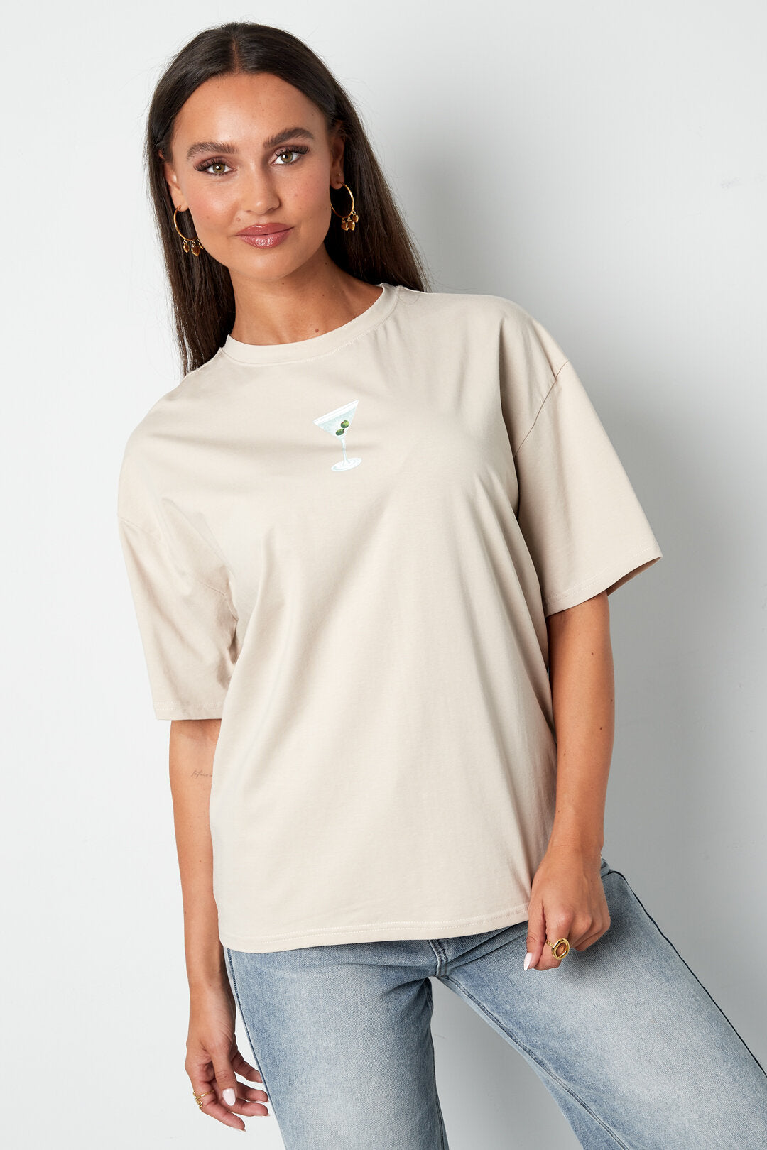 Cotton Knitted Women's T-shirt Casual Letters