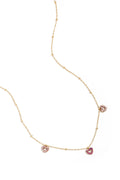 Necklace with pink stones in hearts