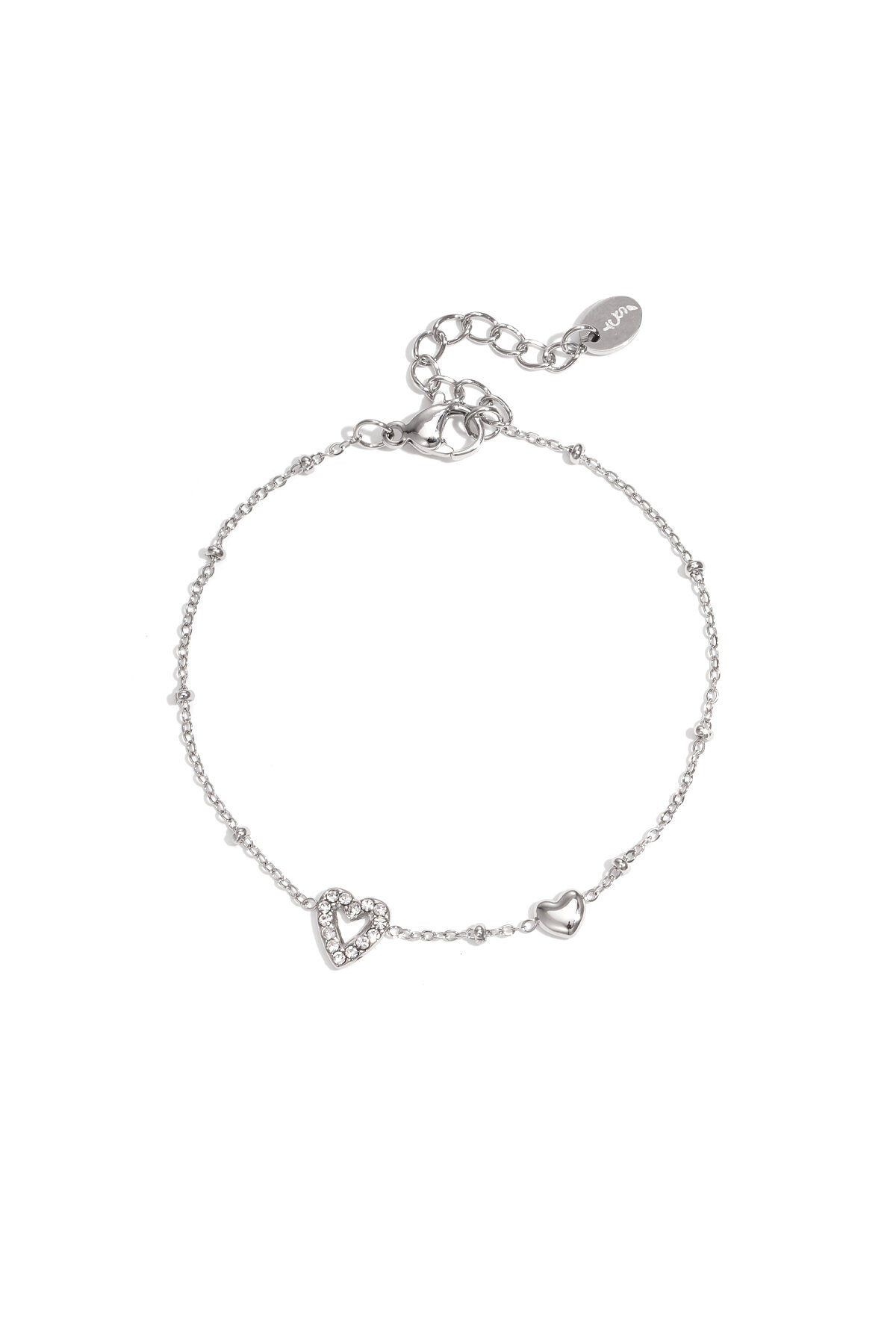Bracelet with hearts, colored stones, and dots
