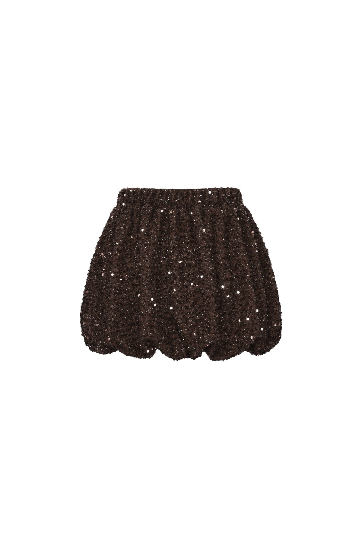 Woven Polyester Fiber Women's Mini Skirt Elegant Sequins