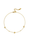Enkelbandjes van roestvrij staal met hartje, eenvoudige dagelijkse sieraden uit de Simple Series voor dames.