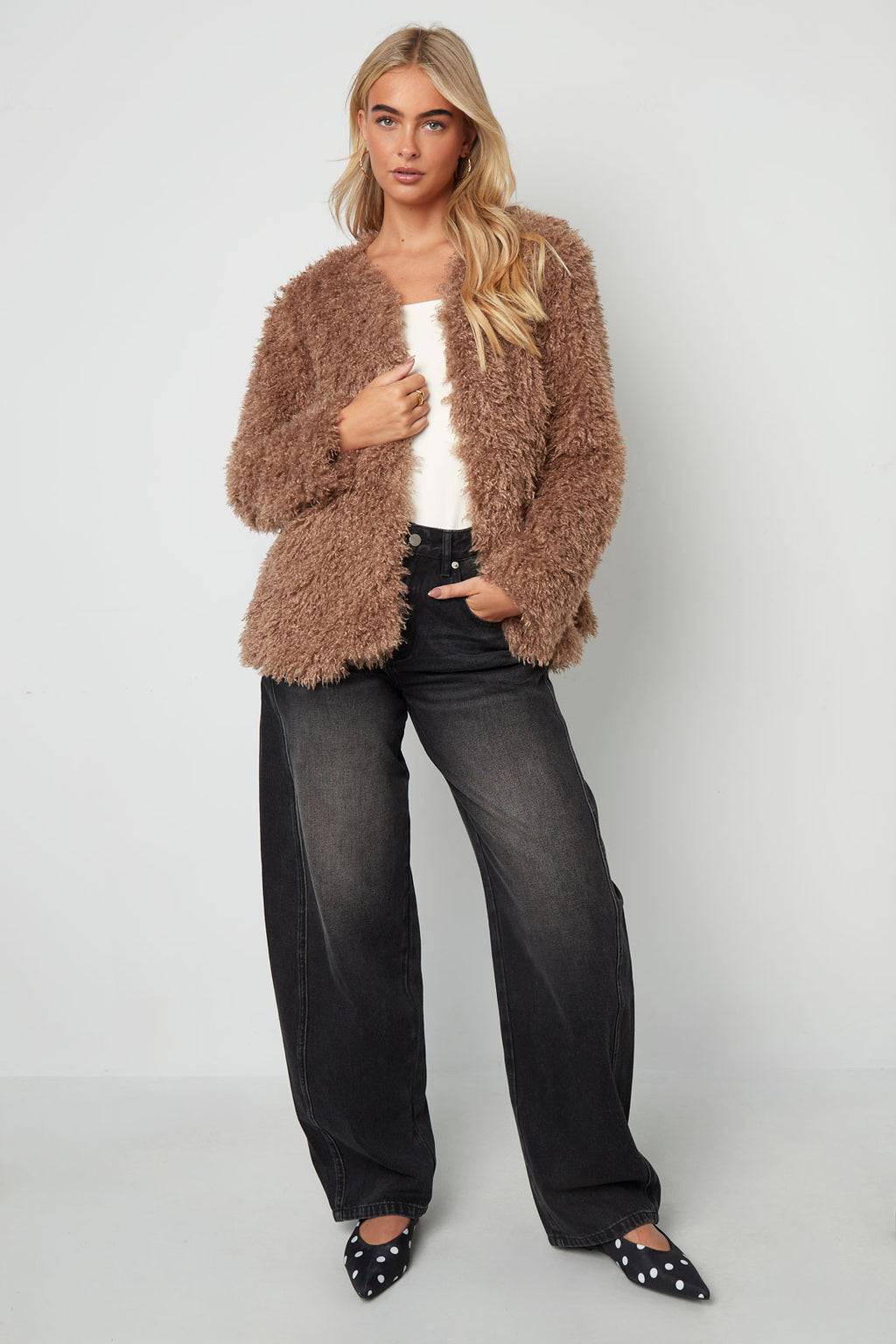 Geweven Polyestervezel Vrouwen Jas Elegant Solide Kleur Herfst/Winter