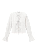 Woven Polyester Fiber Women's Long Sleeve Tops Elegant Solid Color Spring/Summer
