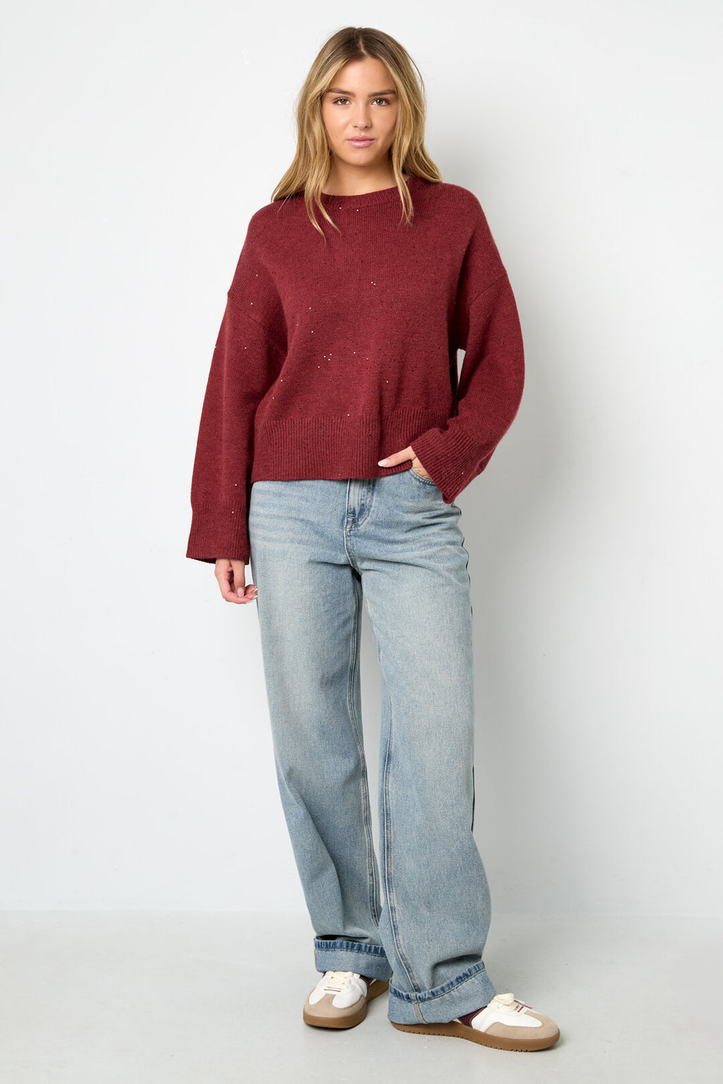 Knitted Polyester Fiber Women's Knit Sweaters Casual Solid Color Fall/Winter