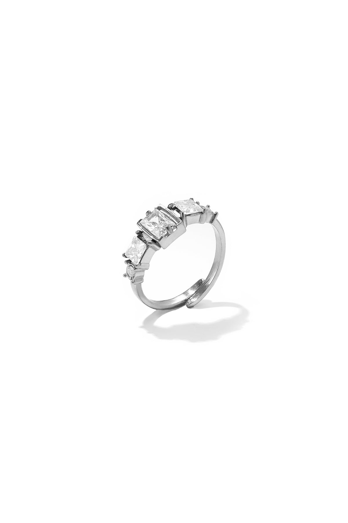 Minimalistische ringen van roestvrij staal met geometrische vormen, eenvoudige, alledaagse serie voor dames.