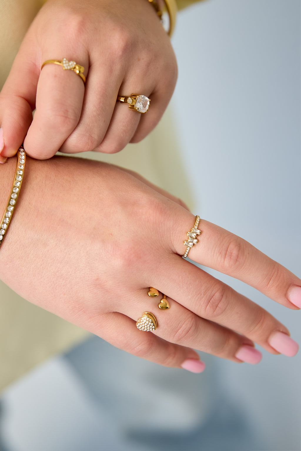 Minimalistische ringen van roestvrij staal met geometrische vormen, eenvoudige, alledaagse serie voor dames.