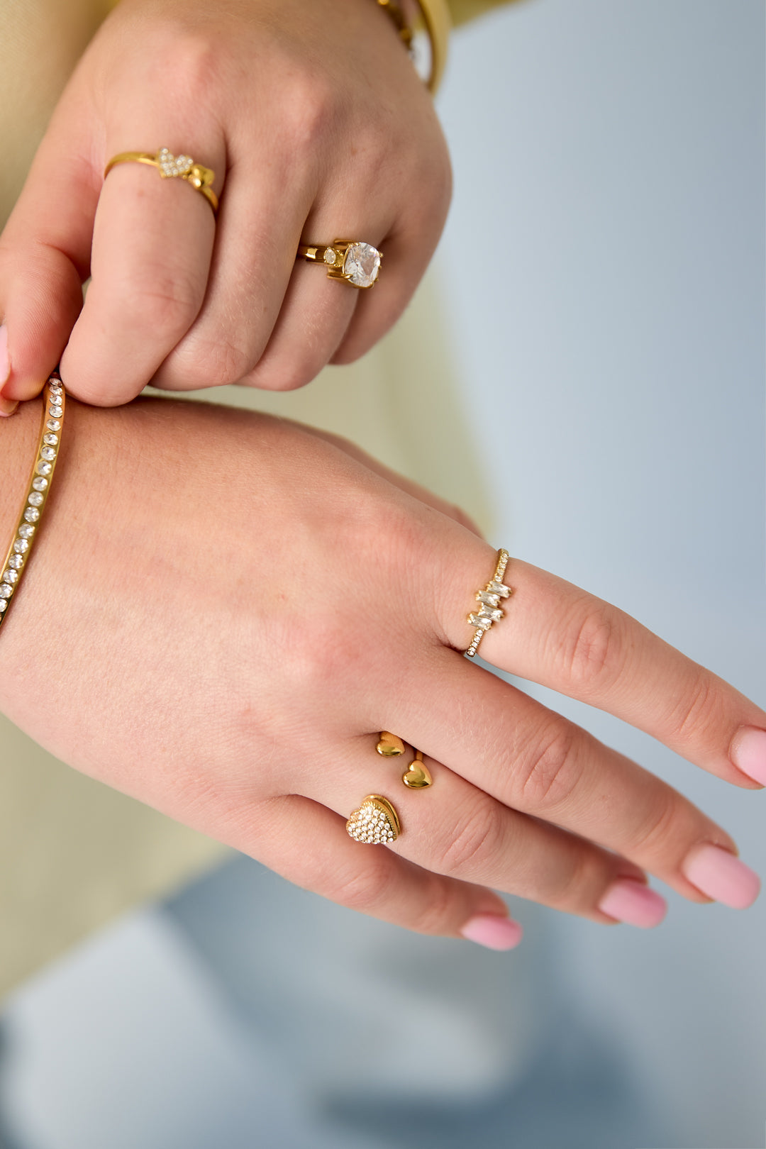 Minimalistische ringen van roestvrij staal met geometrische vormen, eenvoudige, alledaagse serie voor dames.