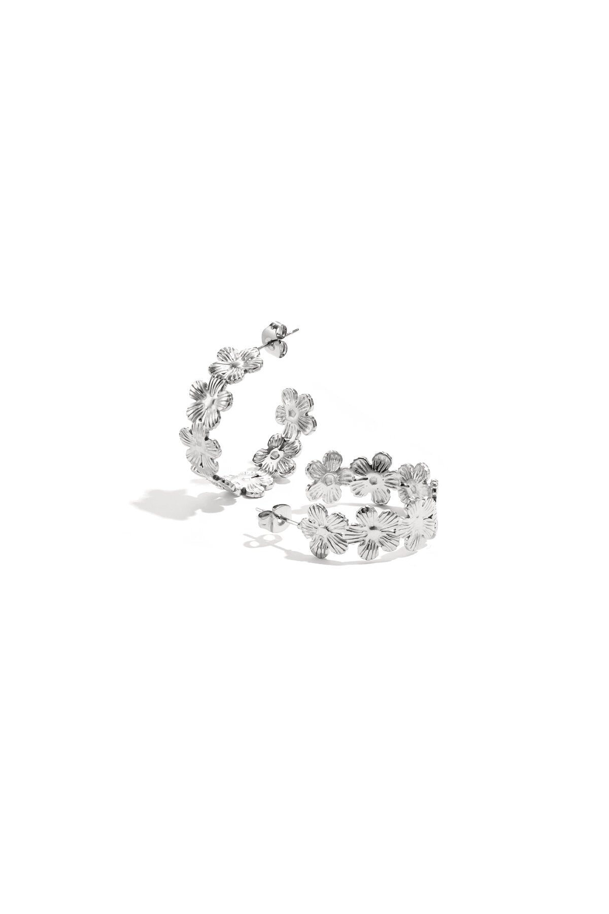 Daisy hoop earrings