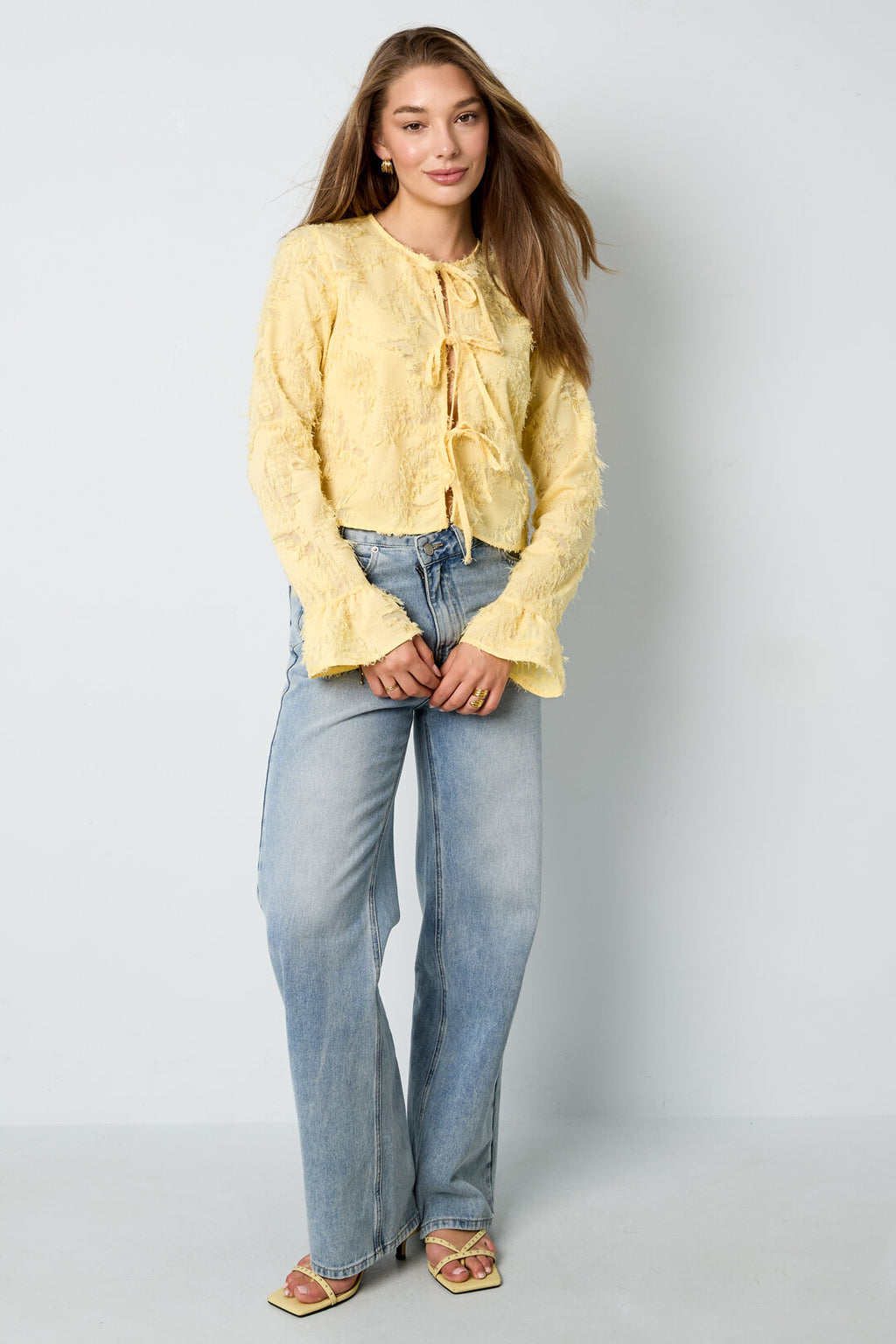Woven Polyester Fiber Women's Long Sleeve Tops Elegant Solid Color Spring/Summer